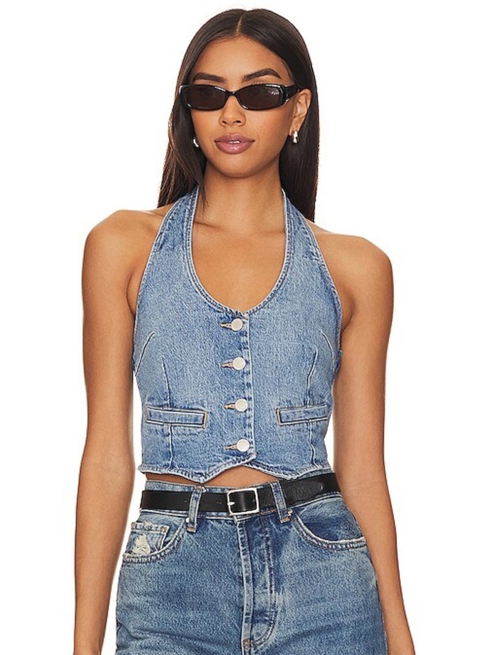 Rolla’s Denim Halter Vest - Size S